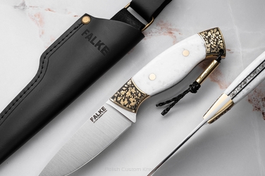 HUNTING KNIFE HUNTER INDIVIDUAL H336 WHITE CORIAN D2 FALKE KNIVES