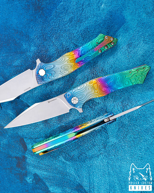 FOLDING KNIFE FOLDER BEE #0276 MAGNACUT NEBULA RIPPLE HERMAN KNIVES