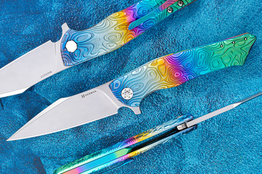 FOLDING KNIFE FOLDER BEE #0276 MAGNACUT NEBULA RIPPLE HERMAN KNIVES