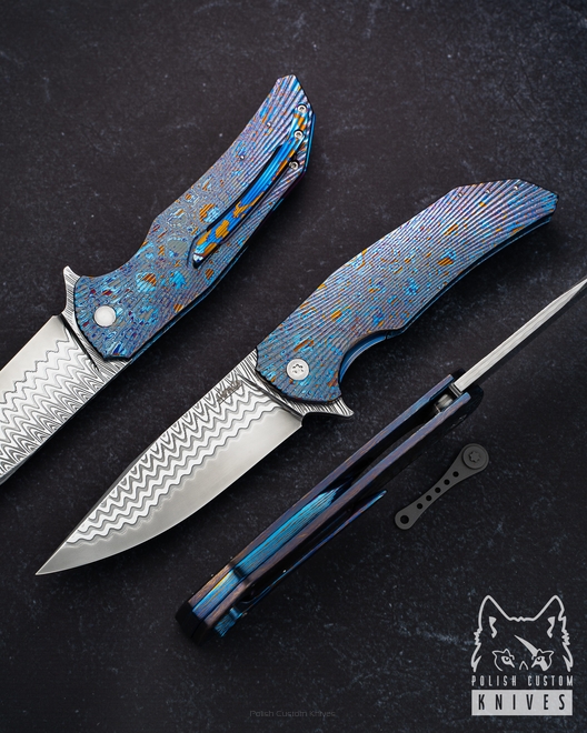 FOLDING KNIFE DRAGONFLY 3 BLACK TIMASCUS DAMACORE HERMAN