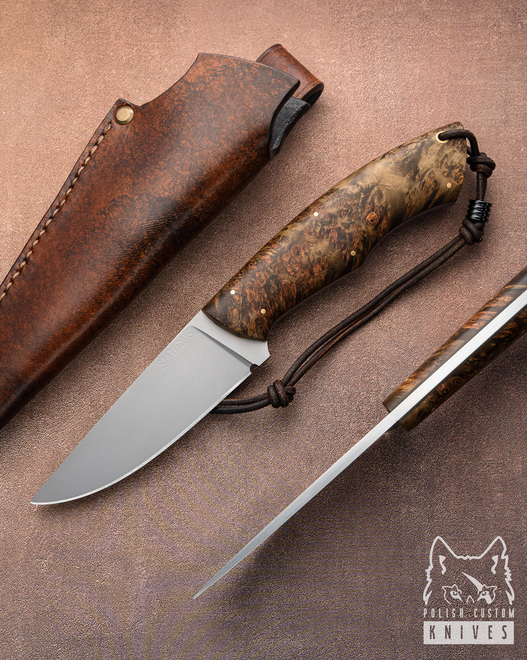 HUNTING KNIFE POGWIZD HUNTER 17 K110 MAPLE BURL SIMON'S