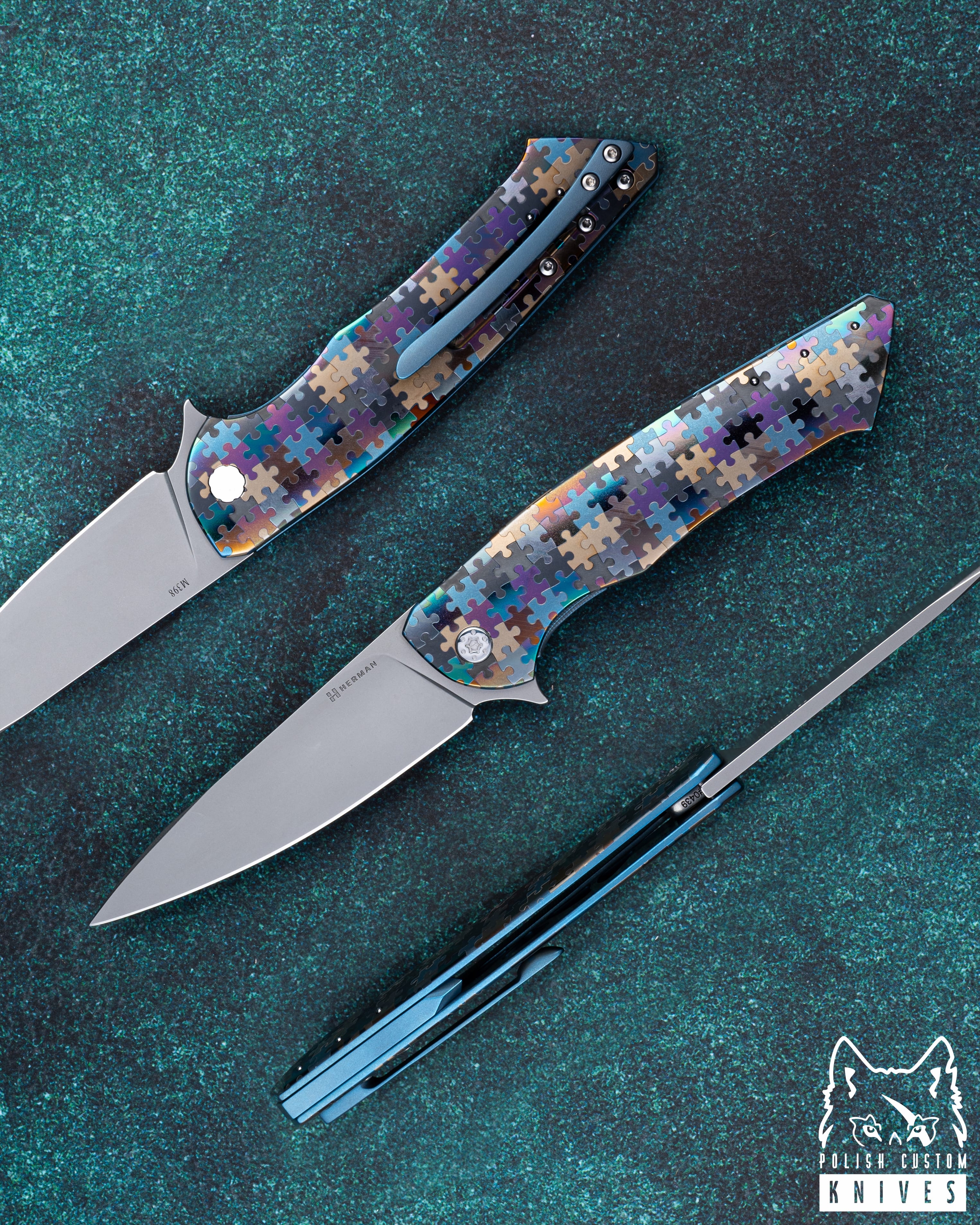 Buy FOLDING KNIFE FOLDER SLIM 439 M398 PUZZLE HERMAN KNIVES