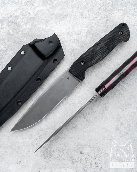 SURVIVAL KNIFE AGOR O2 BLACK MICARTA AK