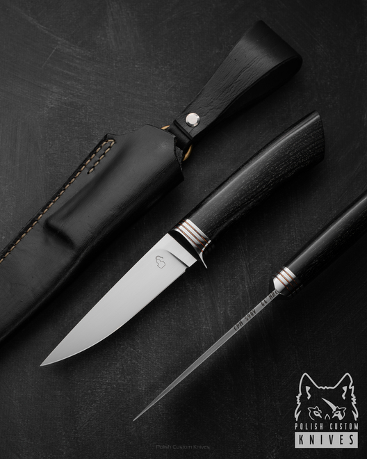 HUNTING KNIFE HUNTER 10 S90V BLACK HORNBEAM MOONSHINE KNIVES