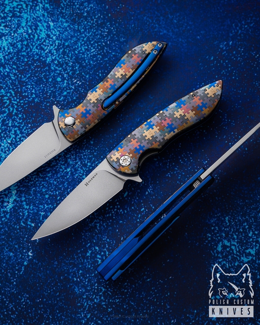 FOLDING KNIFE FOLDER MICRO STING #0337 MAGNACUT PUZZLE HERMAN KNIVES