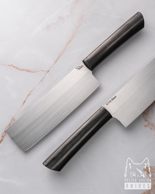 KITCHEN KNIFE NAKIRI 160 3 CARBON FIBER D2 PABIŚ