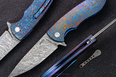 FOLDING KNIFE STING 9 TIMASCUS DAMASTEEL HERMAN