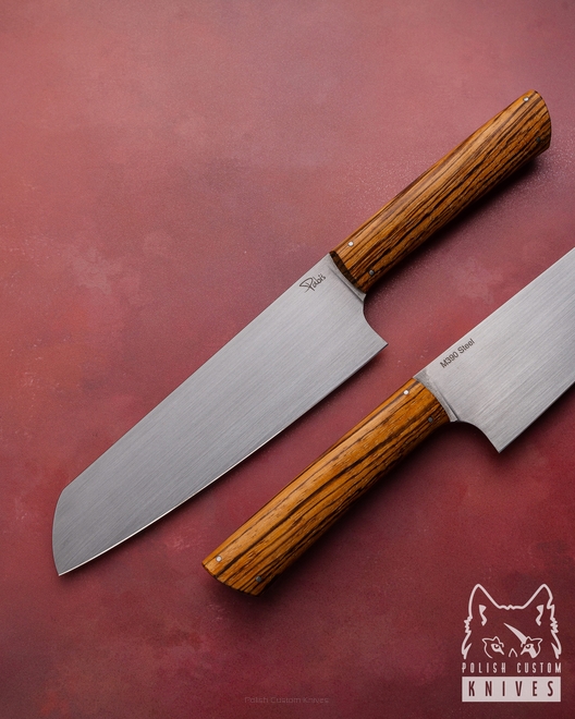 KITCHEN KNIFE SANTOKU 180 22 M390 ZEBRANO PABIS