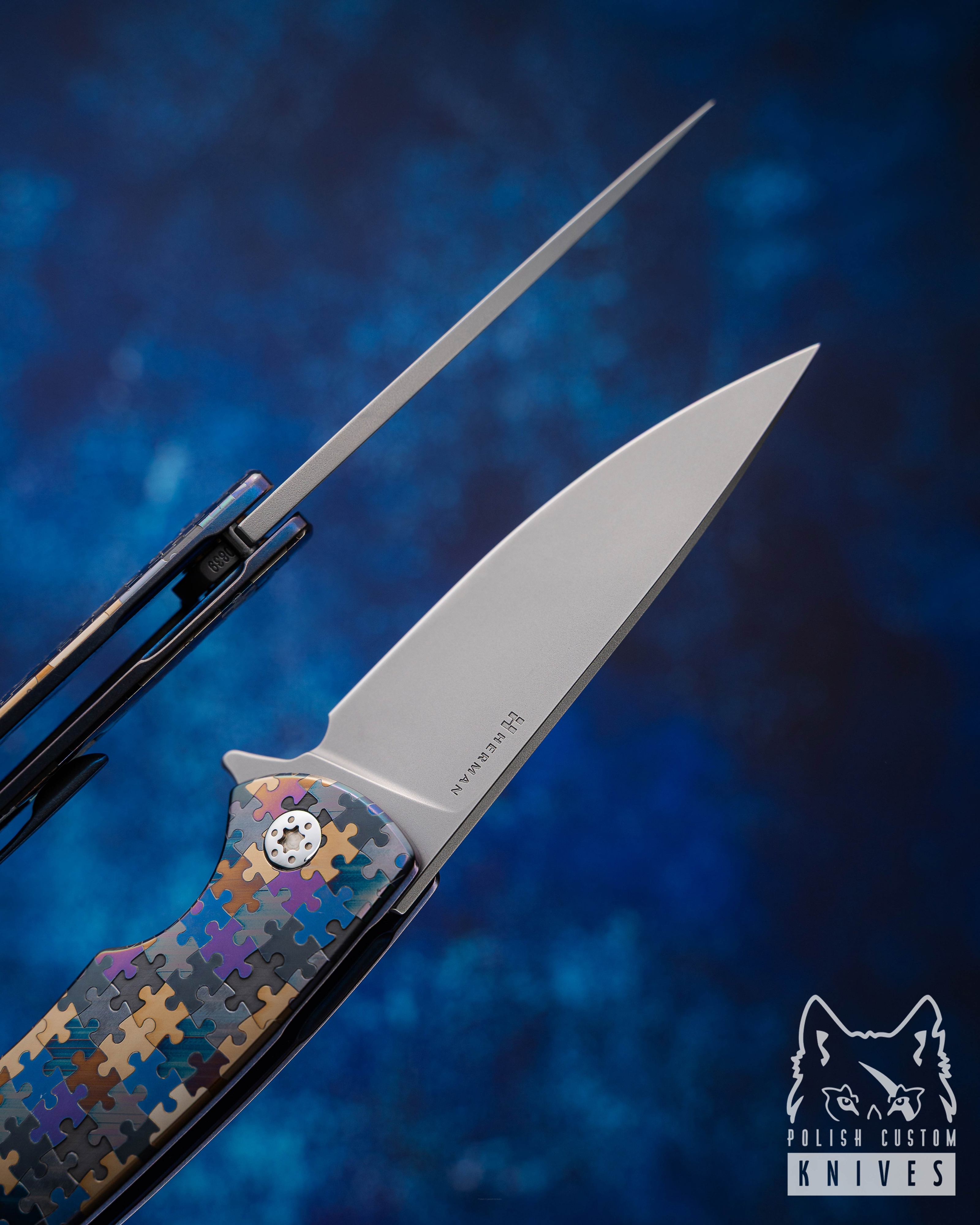カスタムフォールディングナイフ写真集 Custom Folding Knives Buy FOLDING KNIFE FOLDER STING #0839 MAGNACUT HERMAN KNIVES