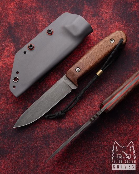 EDC HUNTING KNIFE SLENDER BROWN 1 O2 MICARTA BM