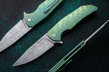 FOLDING KNIFE FOLDER DRAGONFLY #0480 DAMASTEEL TIMASCUS ( C0026 ) FULL DRESS HERMAN KNIVES
