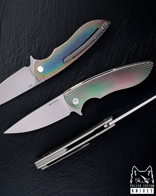 FOLDING KNIFE FOLDER STING #0874 M390 OERLIKON HERMAN KNIVES