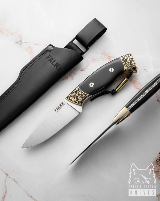 HUNTING KNIFE HUNTER INDIVIDUAL H313 N690 BLACK HPL FALKE KNIVES