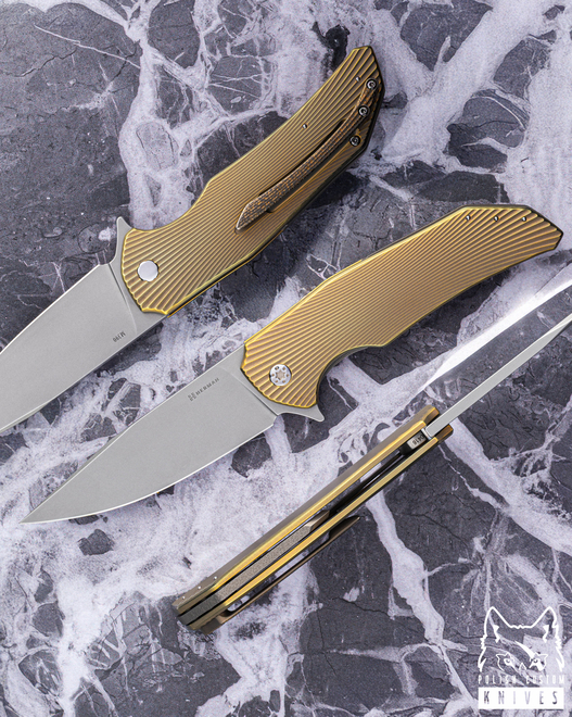 FOLDING KNIFE FOLDER DRAGONFLY #0416 M390 HERMAN KNIVES