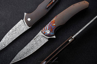 FOLDING KNIFE FOLDER ISHTAR #0677 DAMASTEEL HALF DRESS HERMAN KNIVES