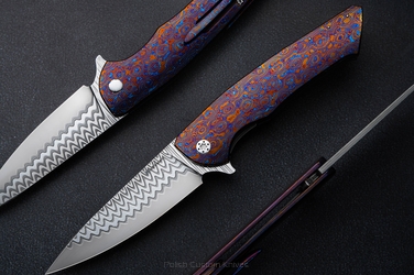 FOLDING KNIFE FOLDER SLIM #0693 B DAMACORE TIMASCUS FULL DRESS HERMAN KNIVES