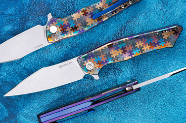 FOLDING KNIFE FOLDER BEE #0247 MAGNACUT PUZZLE HERMAN KNIVES
