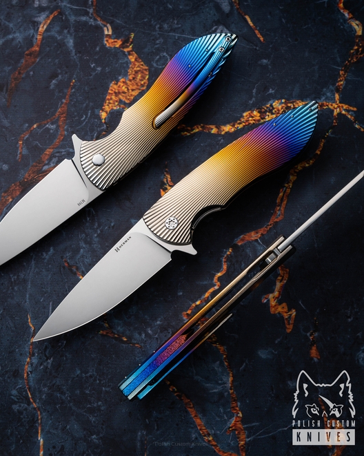 FOLDING KNIFE FOLDER BIG STING #0040 M398 HERMAN KNIVES