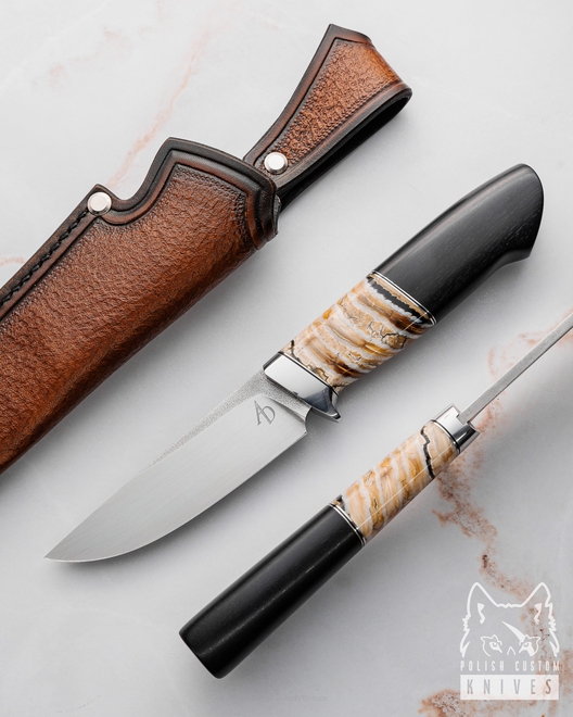 HUNTING KNIFE HUNTER 5  ELMAX MAMMOTH BLACK HORNBEAM AD