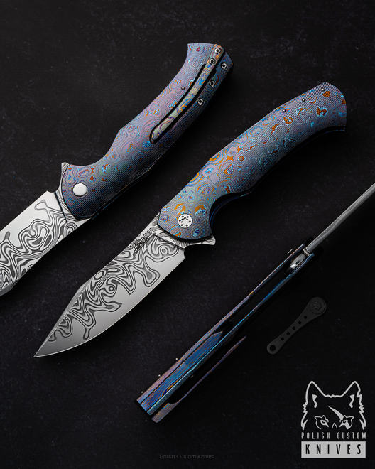 FOLDING KNIFE FOLDER MANTIS 1 BLACK TIMASCUS DAMACORE HERMAN