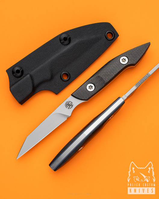 EDC, NECK KNIFE COVID 2 CPM S90V CARBON G-CUSTOM 