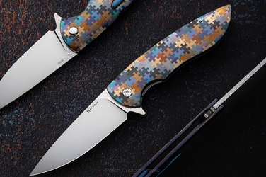 FOLDING KNIFE FOLDER BIG STING #0032 M398 PUZZLE HERMAN KNIVES
