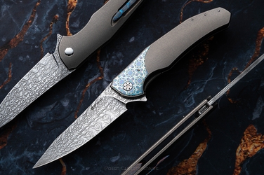 FOLDING KNIFE FOLDER ISHTAR #0870 DAMASTEEL HALF DRESS HERMAN KNIVES