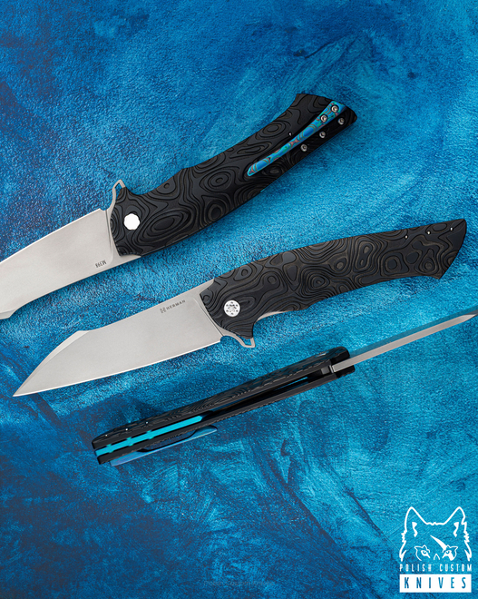FOLDING KNIFE FOLDER OVIUM GENERATION 2 #0147 M398 NEBULA RIPPLE OERLIKON DLC HERMAN KNIVES