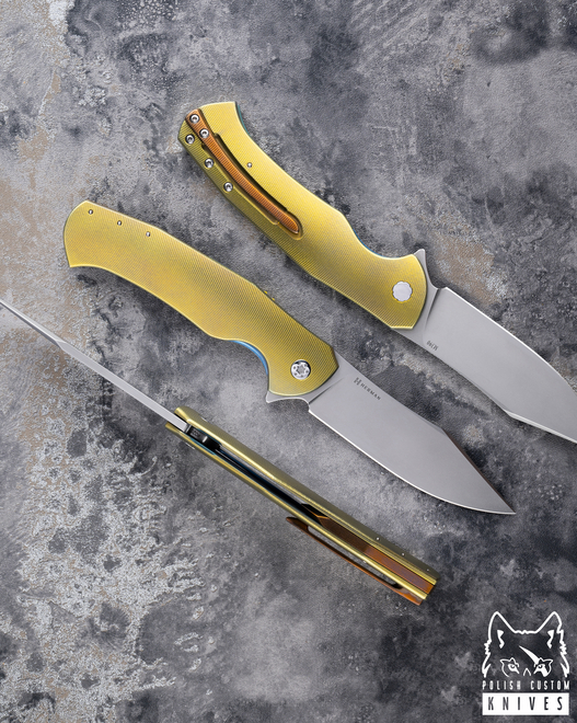 FOLDING KNIFE FOLDER MANTIS 205 LEFTY M390 HERMAN KNIVES