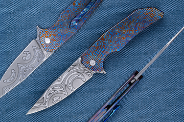 FOLDING KNIFE FOLDER DRAGONFLY 356 TIMASCUS DAMACORE FULL DRESS HERMAN KNIVES