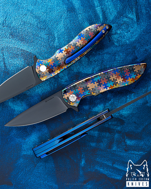 FOLDING KNIFE FOLDER MICRO STING #0359 MAGNACUT PUZZLE HERMAN KNIVES