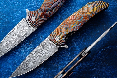 FOLDING KNIFE FOLDER DRAGONFLY 363 TIMASCUS DAMASTEEL FULL DRESS HERMAN KNIVES