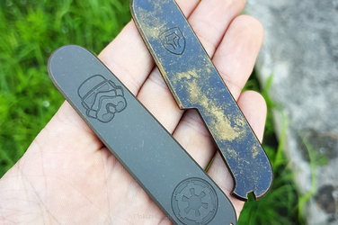 Scales for 91mm Victorinox SAK "Stormtrooper" Ti&Brass