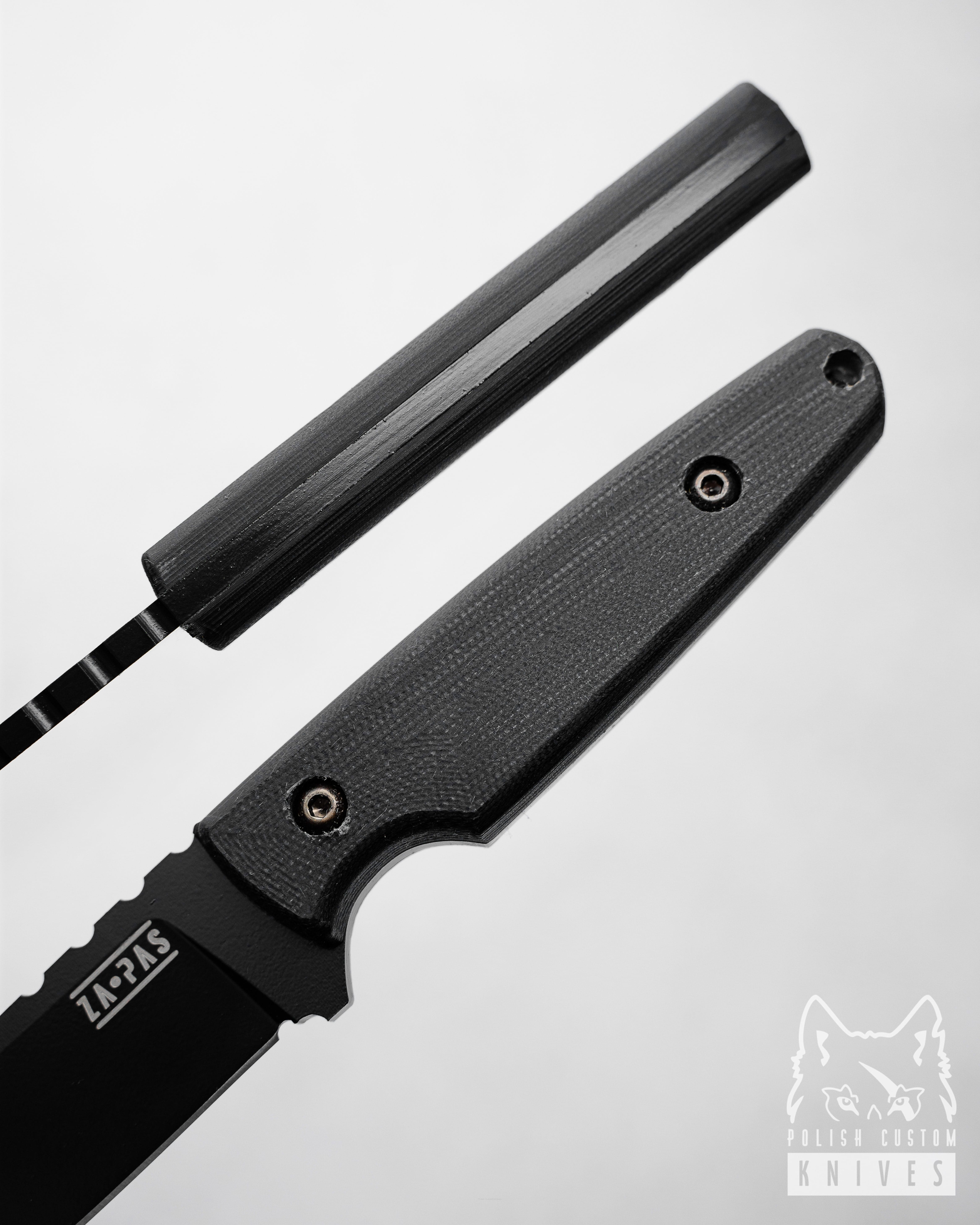 Buy SURVIVAL BUSHCRAFT KNIFE HANDIE 5 NMV O2 G10 BLACK CERAKOTE ZA-PAS