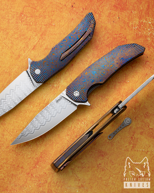 FOLDING KNIFE FOLDER DRAGONFLY 4 DAMACORE TIMASCUS HERMAN KNIVES