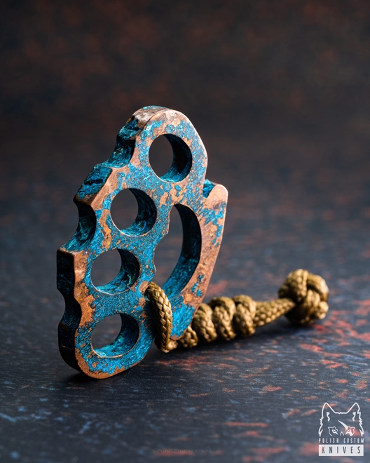 Key ring pendant TBK Tiny  Brass Knuckles Copper 1