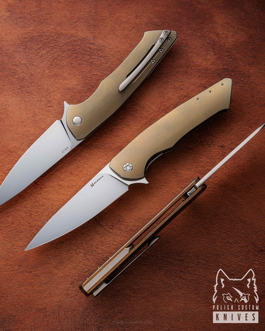 FOLDING KNIFE FOLDER SLIM #0499 RWL34 HERMAN KNIVES