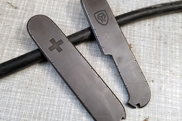 Scales for 91mm Victorinox SAK "Cross" Blackened 211