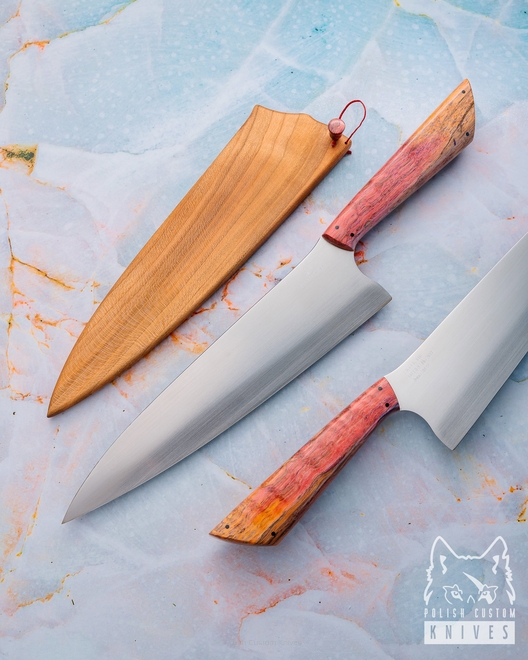 FOLDING KNIFE CHEF 220 No.369 STABILIZED WOOD BOHLER K110 PIORO
