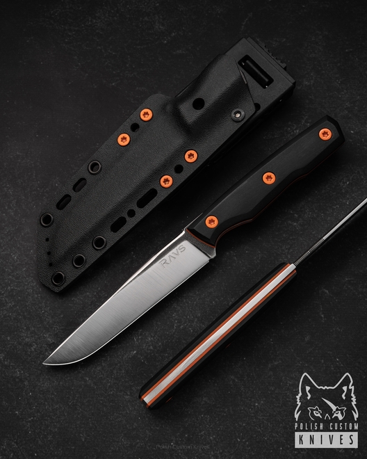 TACTICAL HUNTING KNIFE D.A.Z EDC 1 N690 STABILIZED BLACK HORNBEAM RAVS
