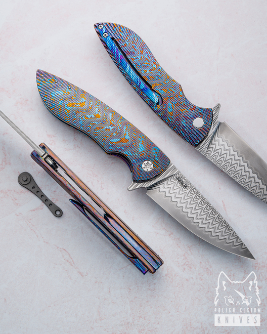 FOLDING KNIFE FOLDER STING 1 LEFTY DAMACORE TIMASCUS HERMAN