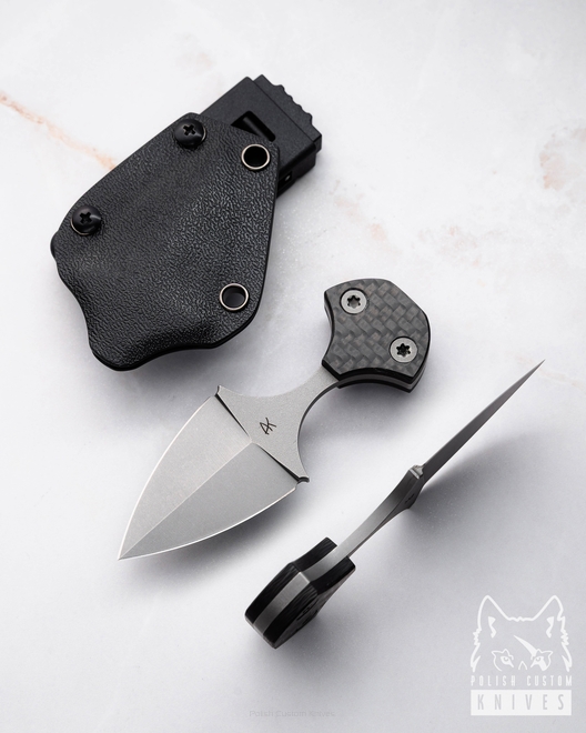 TACTICAL EDC KNIFE MINI PUSH 2 ELMAX CARBON FIBER AK KNIVES