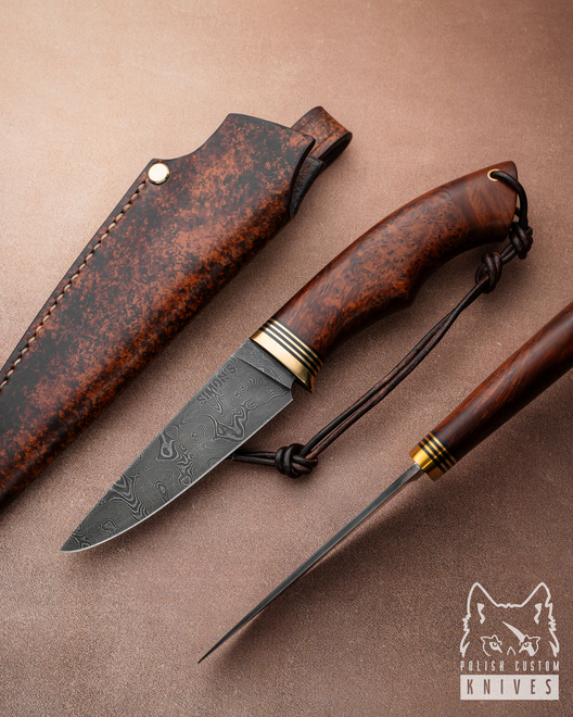 HUNTING EXCLUSIVE KNIFE EKSKLUZYWNY AUTUMN WIND 11 DAMAST SIMON'S KNIVES