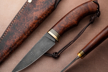 HUNTING EXCLUSIVE KNIFE EKSKLUZYWNY AUTUMN WIND 11 DAMAST SIMON'S KNIVES