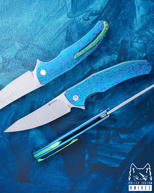 FOLDING KNIFE FOLDER ISHTAR #0869 DAMASTEEL TIMASCUS FULL DRESS ( C0069 ) HERMAN KNIVES