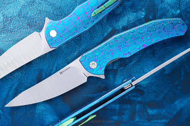 FOLDING KNIFE FOLDER ISHTAR #0869 DAMASTEEL TIMASCUS FULL DRESS ( C0069 ) HERMAN KNIVES