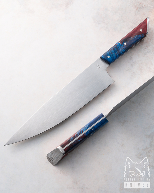 KITCHEN KNIFE CHEF 210 N690 31/2022 STABILIZED MAPLE BURL LAS