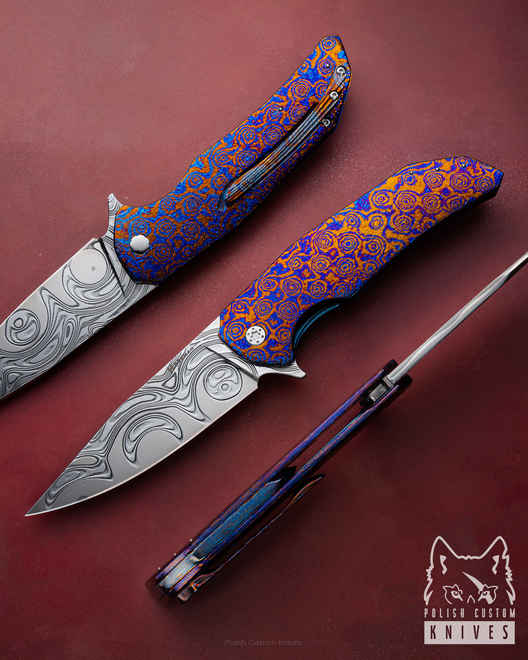 FOLDING KNIFE FOLDER DRAGONFLY 355 TIMASCUS DAMACORE FULL DRESS HERMAN KNIVES