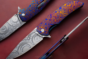 FOLDING KNIFE FOLDER DRAGONFLY 355 TIMASCUS DAMACORE FULL DRESS HERMAN KNIVES