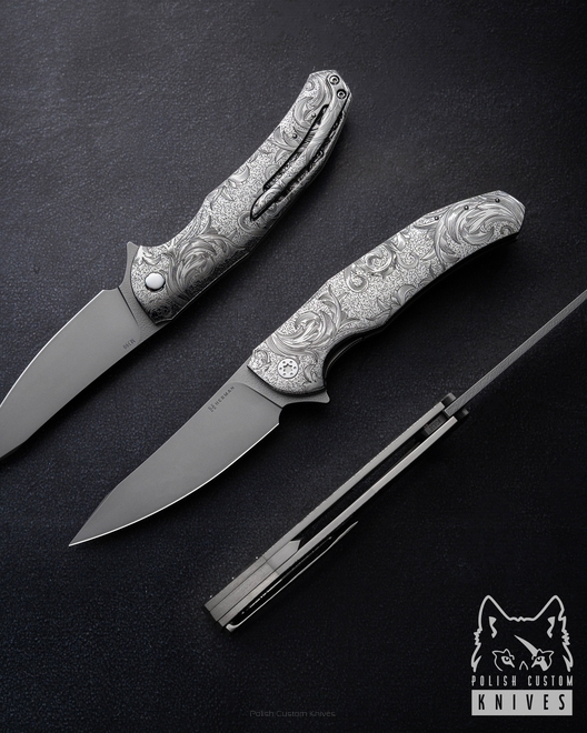 FOLDING KNIFE FOLDER ISHTAR #0838 M390 ETERNAL GARDEN HERMAN KNIVES